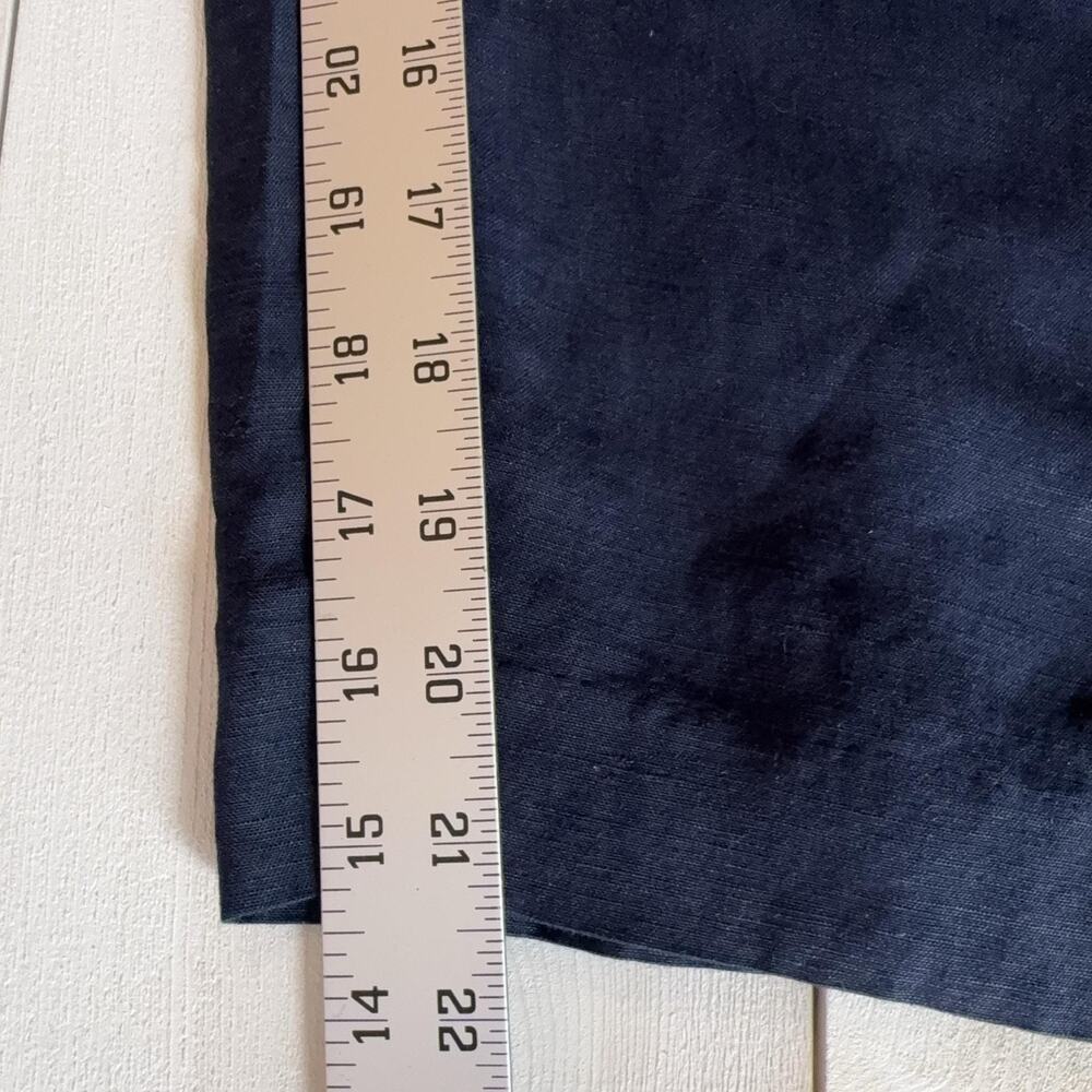Ann Taylor Pants Womens 8 Blue Linen Cropped Wide Leg Sailor Buttons Capri - Picture 9 of 11